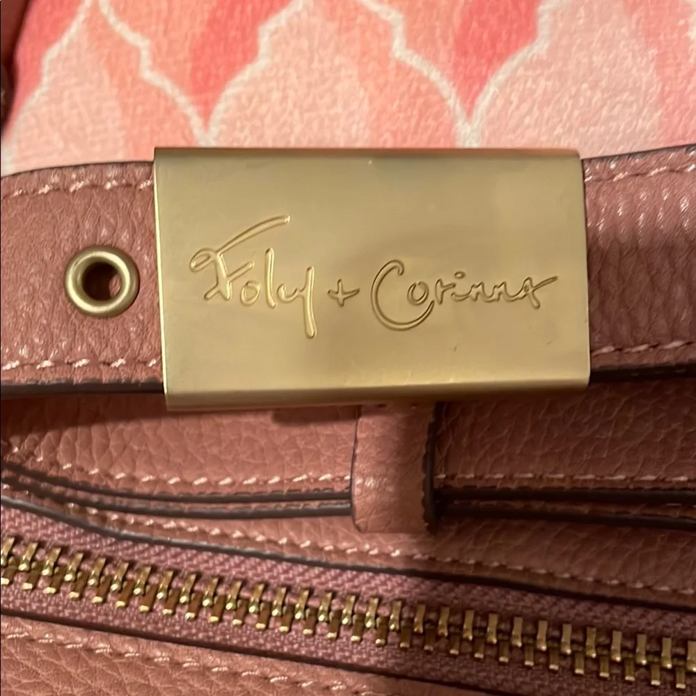 Foley + Corinna Dusty Rose Leather Satchel with Gold-Tone Hardware